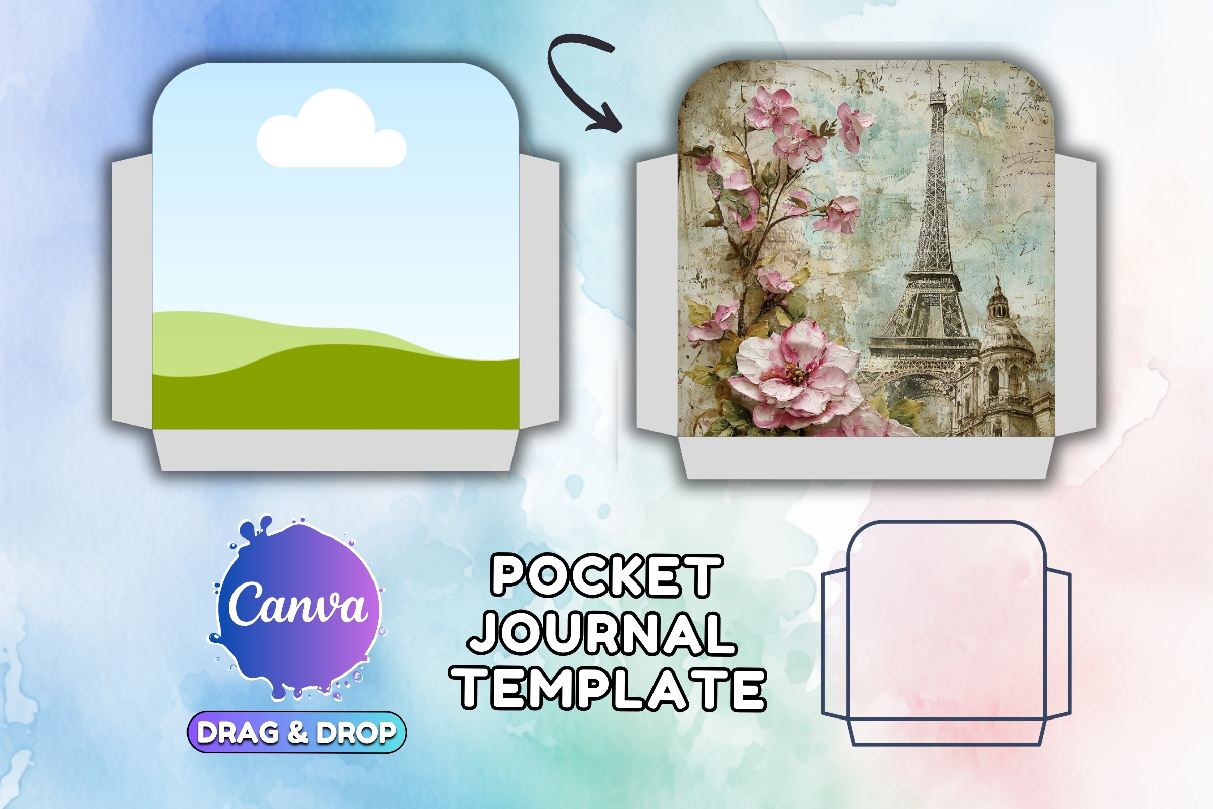 Canva POCKET Junk Journal Folio Template