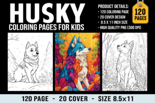 Cute Husky Coloring Pages for Kids Graphic by Craftking · Creative Fabrica