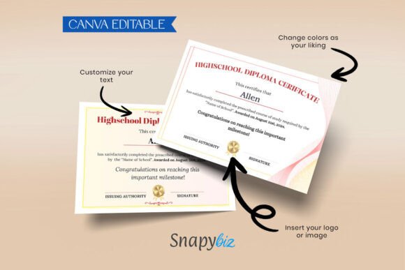 High School Diploma Printable Template
