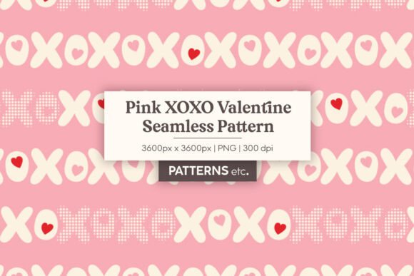 Pink XOXO Hearts Valentine Pattern
