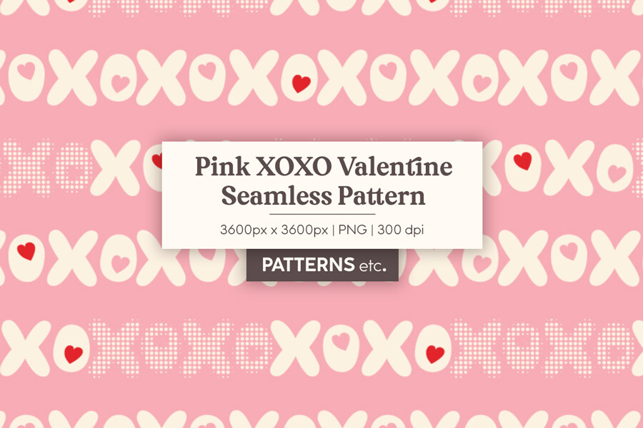Pink XOXO Hearts Valentine Pattern