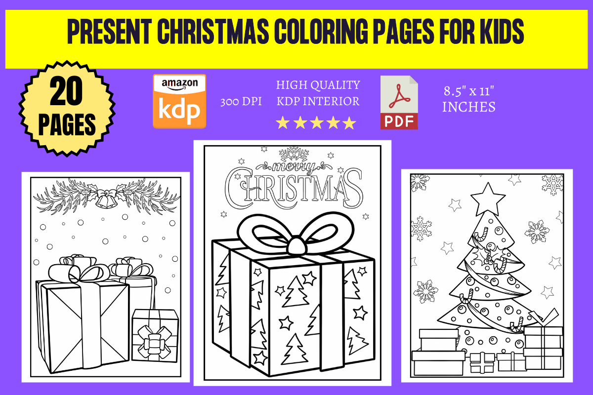 Present Christmas Coloring Pages for Kid