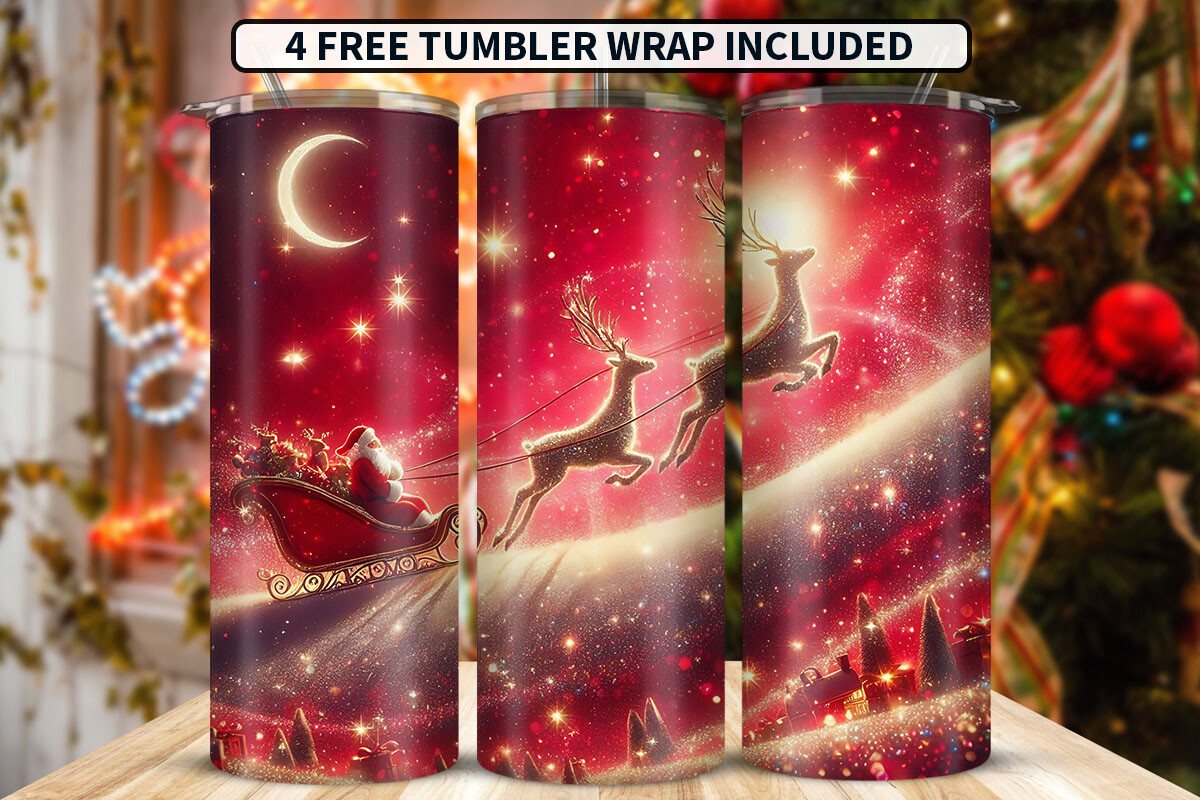 Red Santa Tumbler Wrap PNG Design Graphic by DigitalCraftStore ...