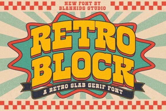 Retro Block Slab Serif Font By Blankids Studio