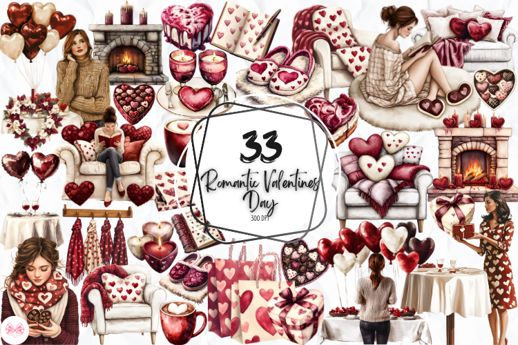Romantic Valentines Day Clipart Graphic by Markicha Art · Creative Fabrica