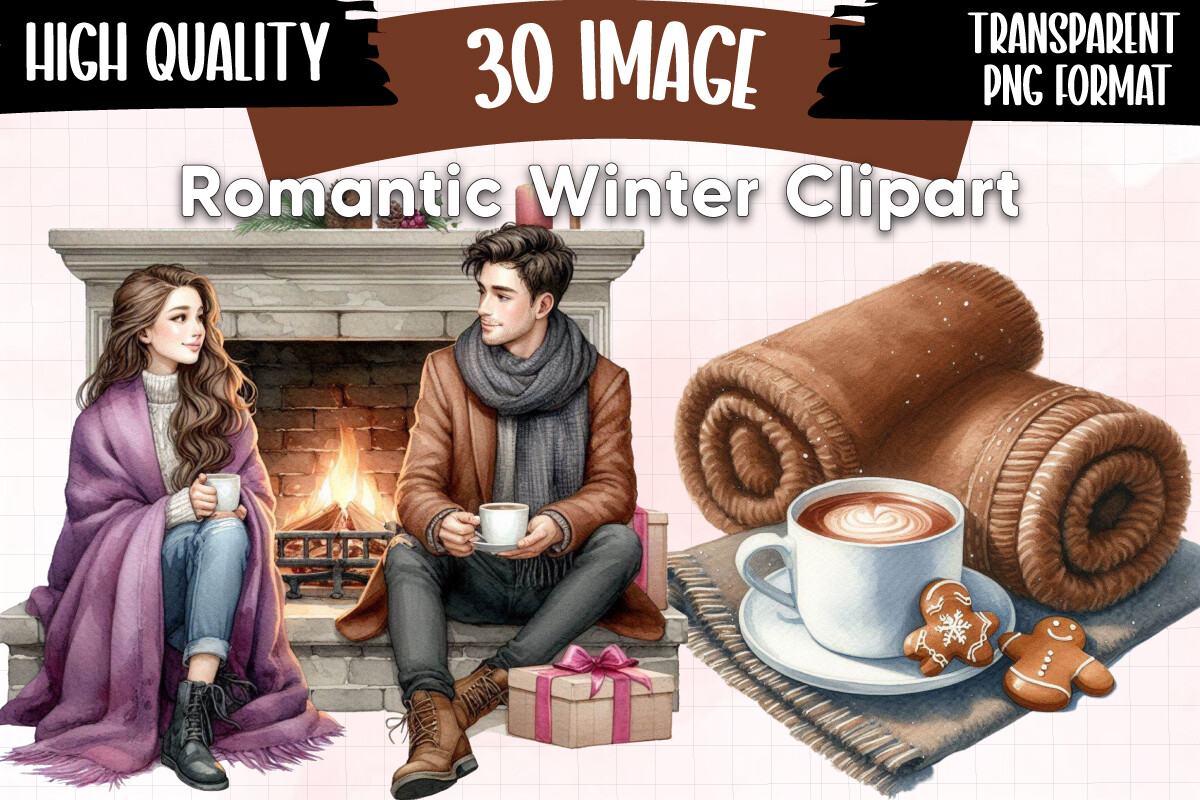 Romantic Winter Clipart P2 Graphic by Ak Artwork · Creative Fabrica