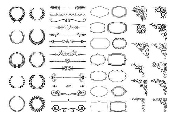SVG Vintage Calligraphic Elements.