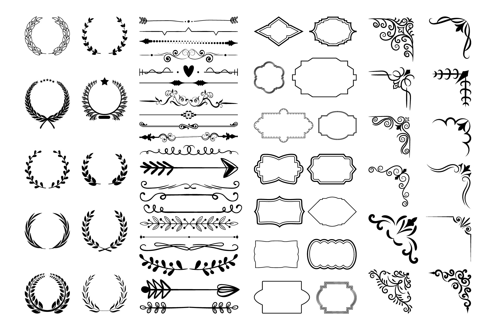 SVG Vintage Calligraphic Elements.