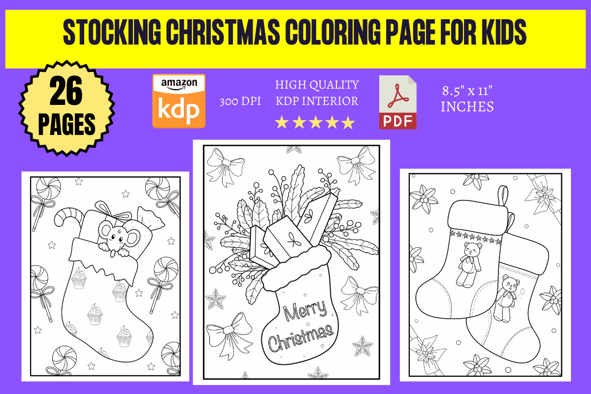 Stocking Christmas Coloring Page for Kid