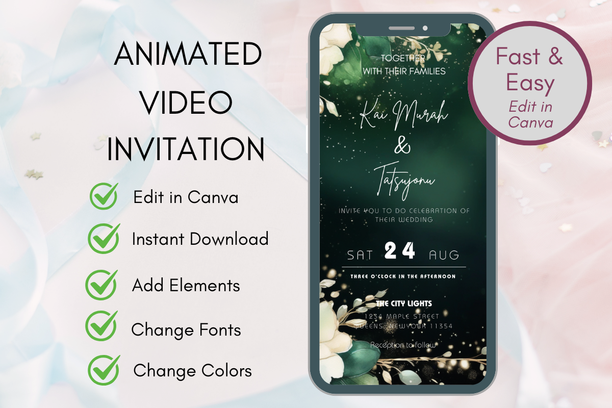 Animated Digital Invitation Template Style A