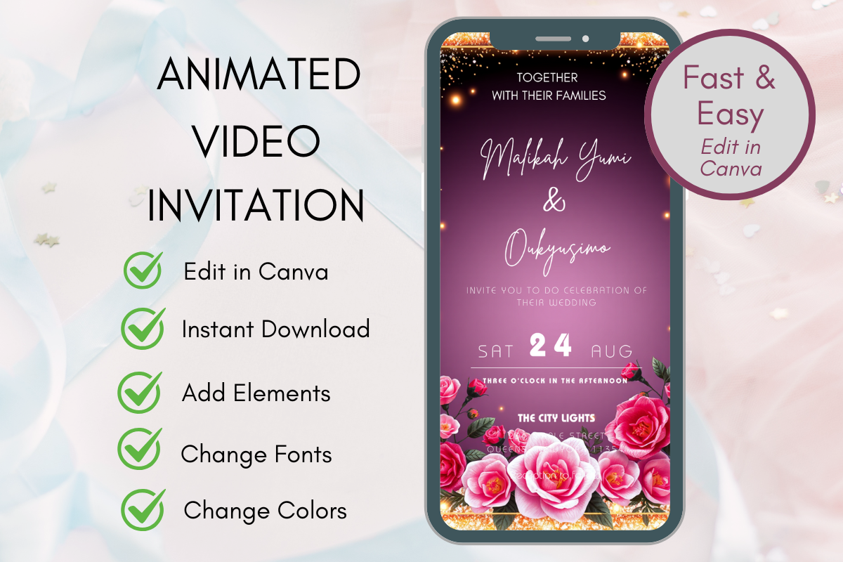 Animated Digital Invitation Wedding Template