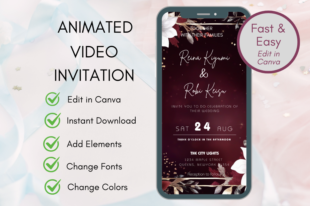 Animated Video Wedding Invitation Canva Style 03