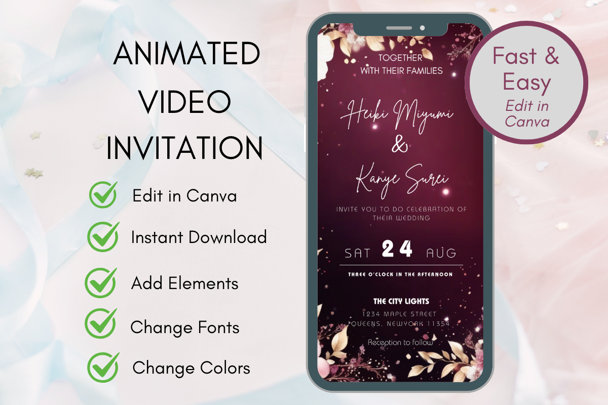 Animated Video Wedding Invitation Canva Style 02