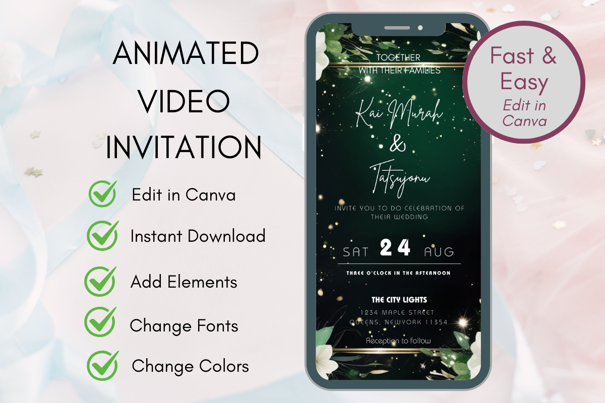 Animated Video Wedding Invitation Canva Style 01