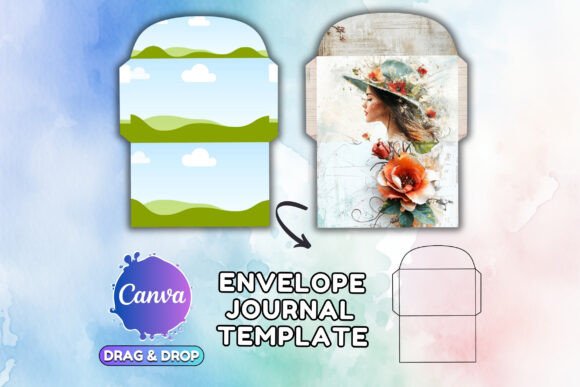 Canva-only journal envelope folio template with editable frames