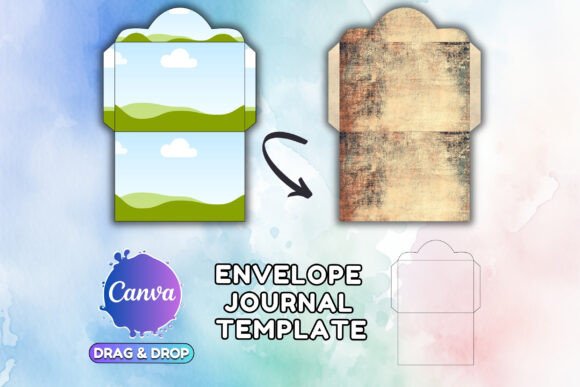 Canva journal envelope folio template in A4 and US Letter sizes
