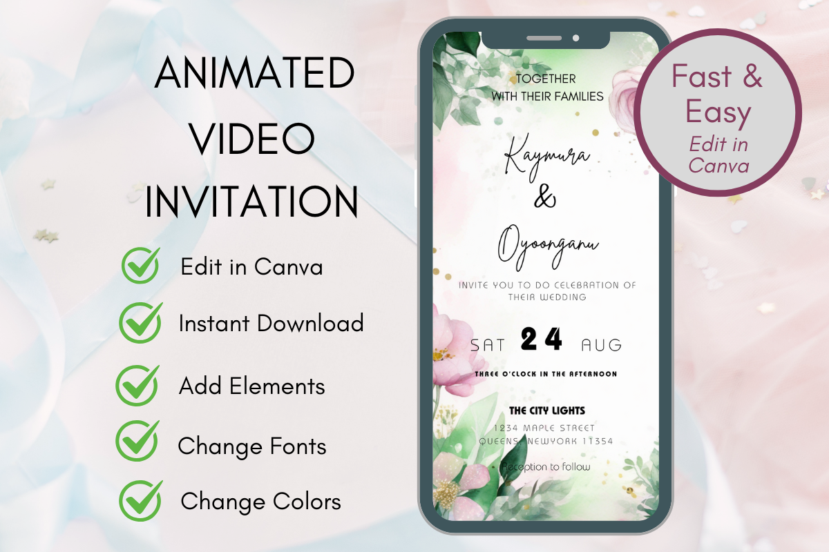 Canva Video Wedding Party Invitation