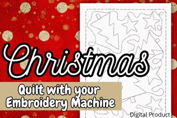 Christmas Trees and Stars Quilting E2E Weihnachten Stickereidesign Von Happy Sewing Time