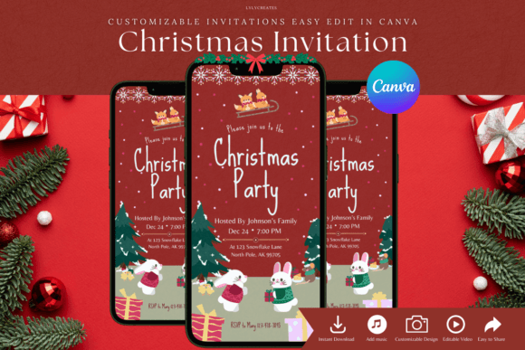Digital Christmas Party Invitation