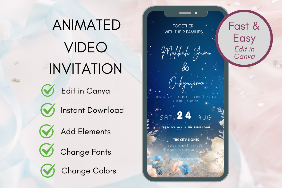 Digital Invitation Canva Template Evite Style C