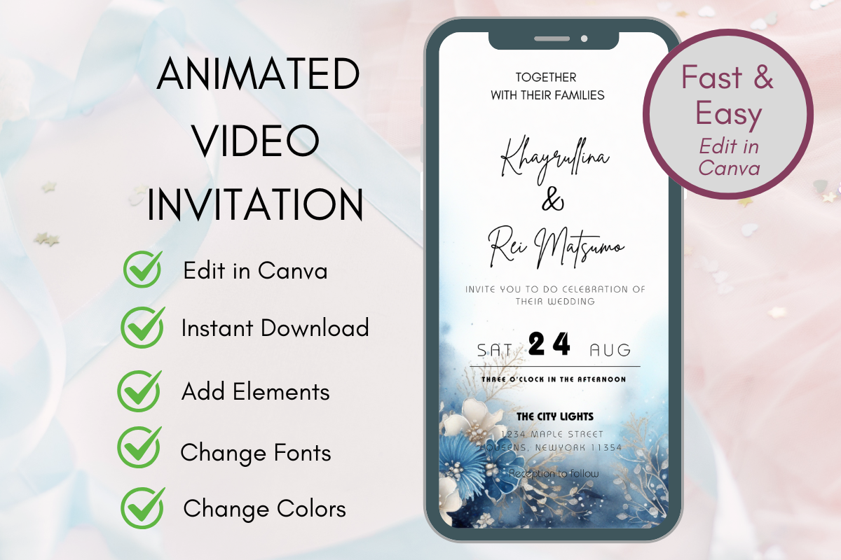 Digital Invitation Canva Template Party