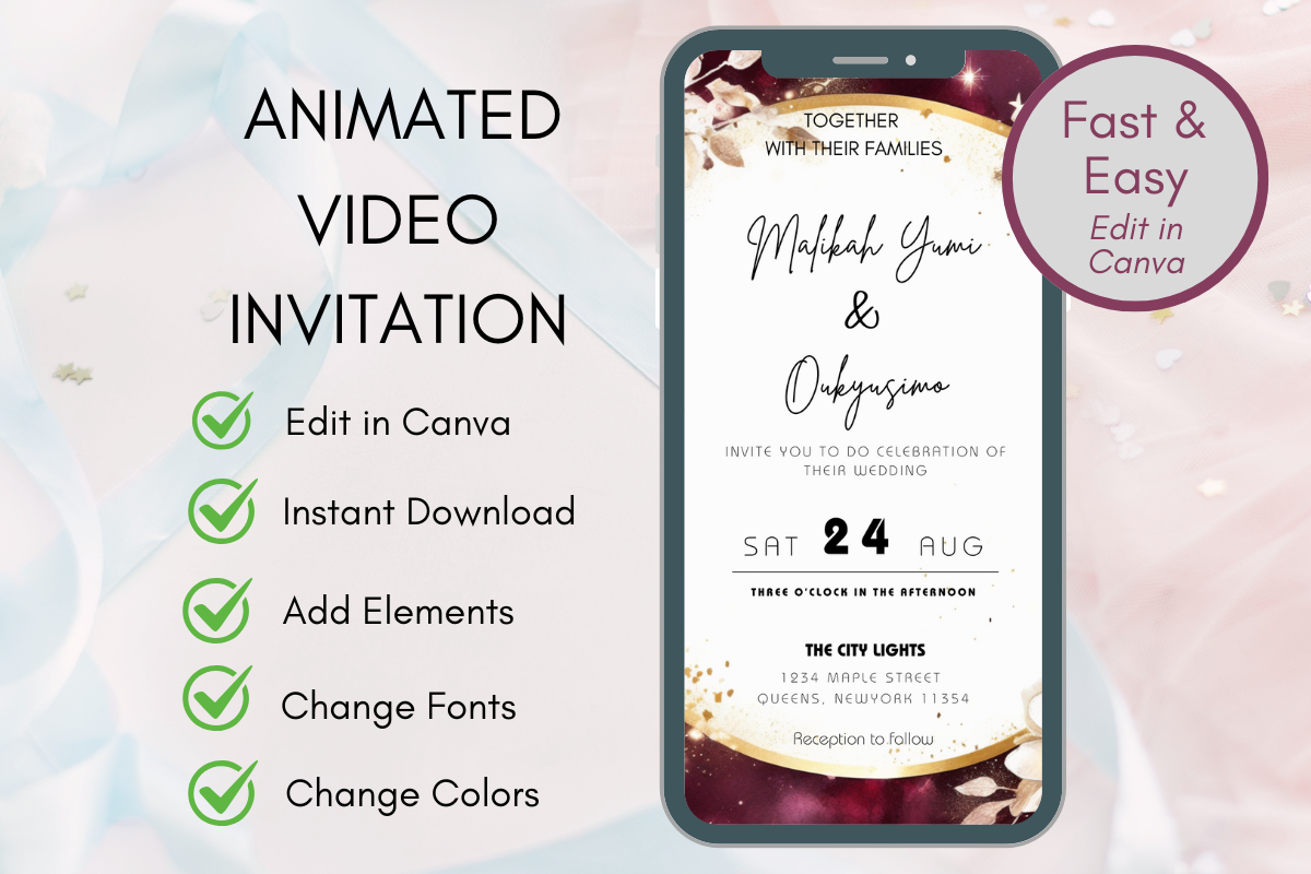 Digital Wedding Invitation Template Style 02