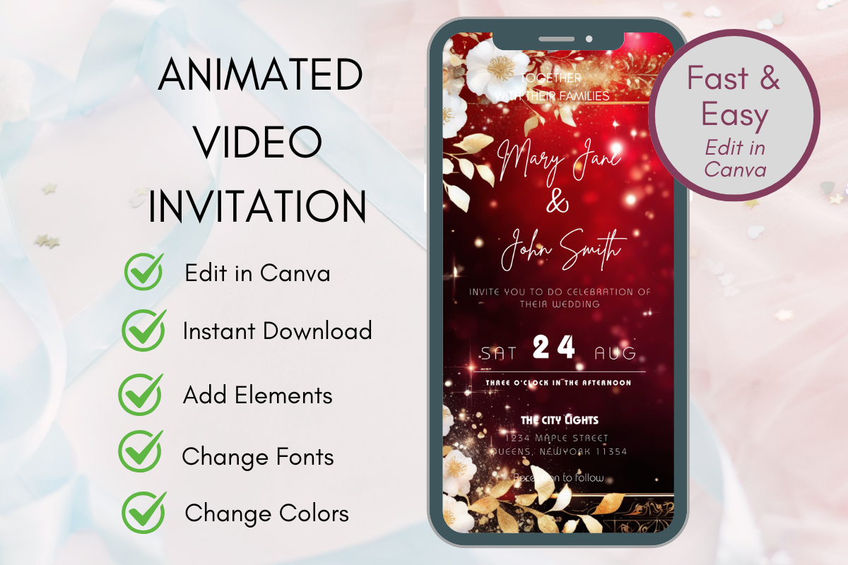 Digital Wedding Invitation Template Animated