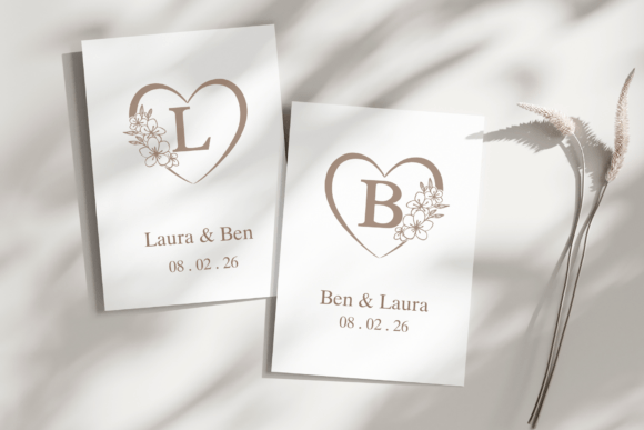 Heart and Flower Monogram Font - Preview 1
