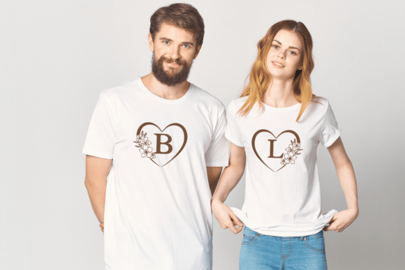 Heart and Flower Monogram Font - Preview 4