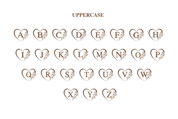 Heart and Flower Monogram Font - Preview 6