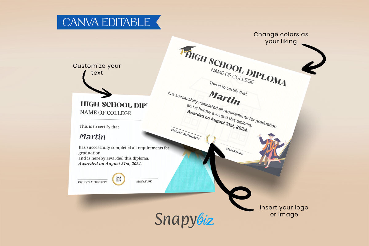High School Diploma Custom Template