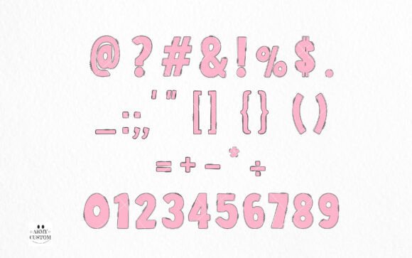 Love Valentine's Army Dot Font PNG with transparent background - Preview 3
