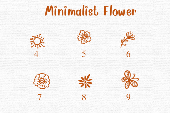 Minimalist Flower Font PNG with transparent background - Preview 3