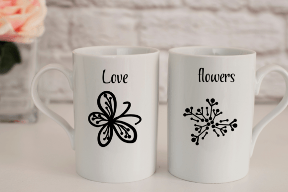 Minimalist Flower Font PNG with transparent background - Preview 4