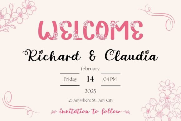Plum Blossoms Duo Font PNG with transparent background - Preview 1