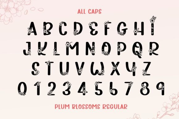 Plum Blossoms Duo Font PNG with transparent background - Preview 5