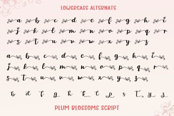 Plum Blossoms Duo Font PNG with transparent background - Preview 6