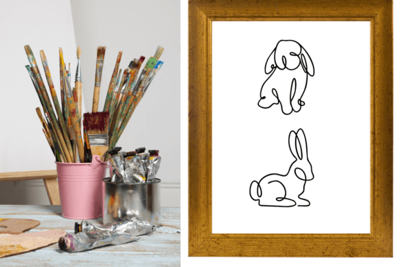 Rabbit Line Art Font PNG with transparent background - Preview 4