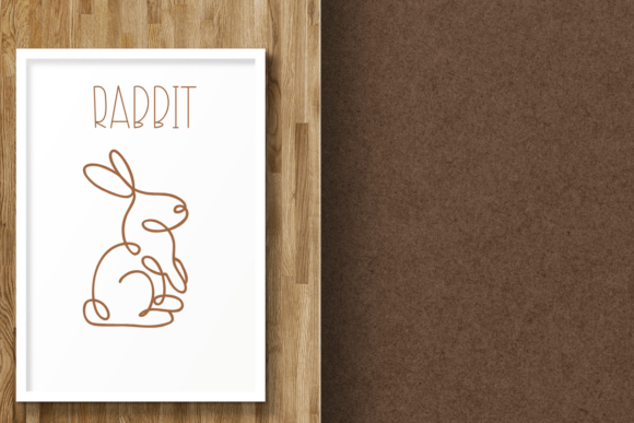 Rabbit Line Art Font PNG with transparent background - Preview 5