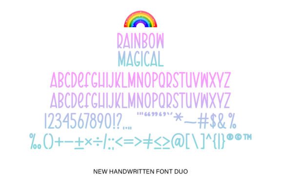 Rainbow Magical Duo Font PNG with transparent background - Preview 6