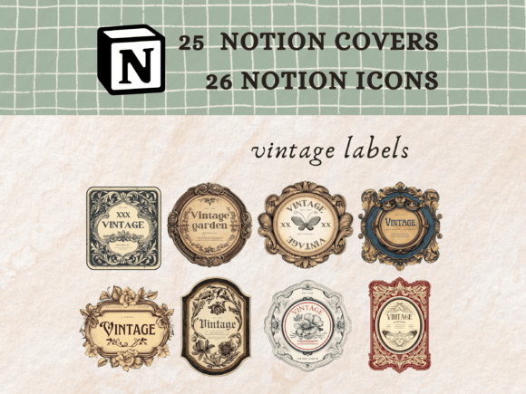 Vintage Label Notion Icons