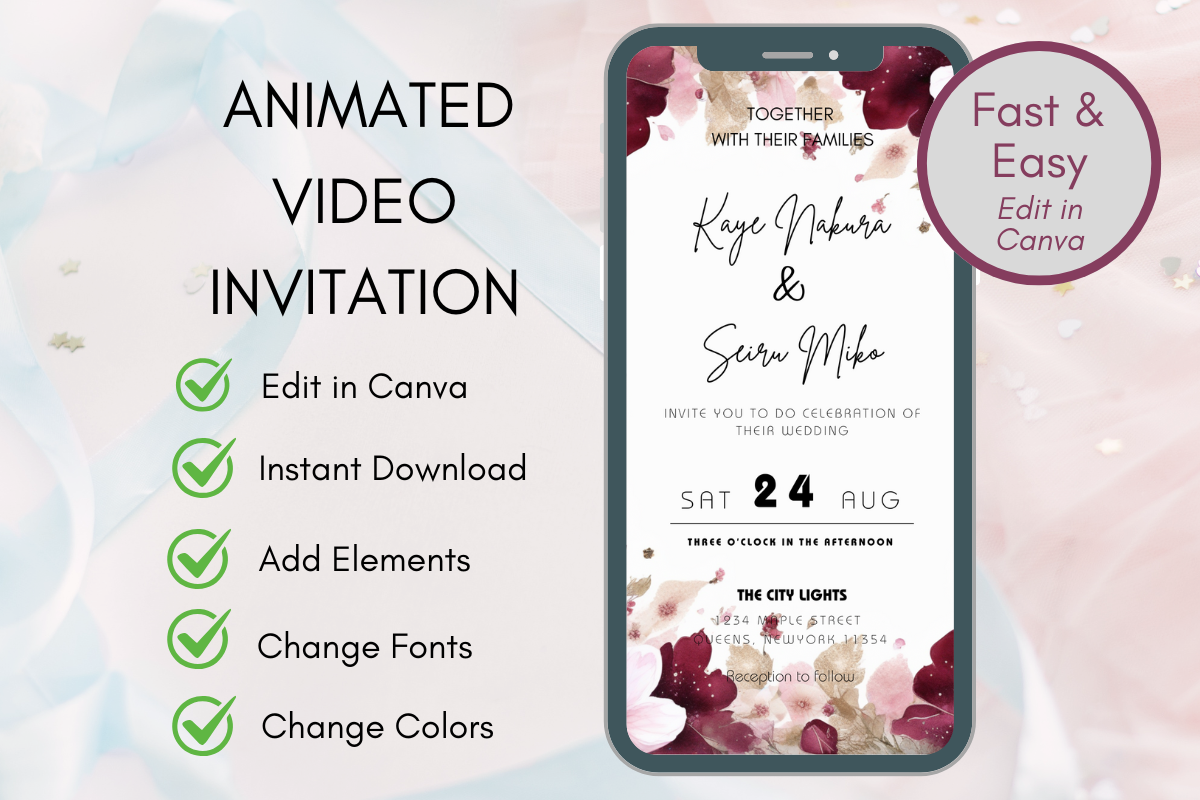 Wedding Invitation Animated Graphics Template