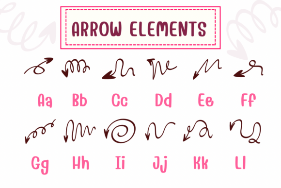 Arrow Elements Font PNG with transparent background - Preview 1