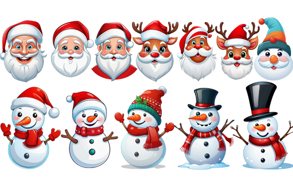 Christmas Characters Cliparts PNG Bundle - photo 2