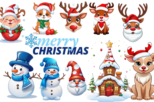 Christmas Characters Cliparts PNG Bundle - photo 3