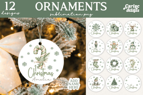 First Christmas Ornaments Sublimation