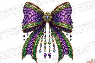 Glitter Coquette Mardi Gras Png Bow Png Graphic by Artistic Revolution ...