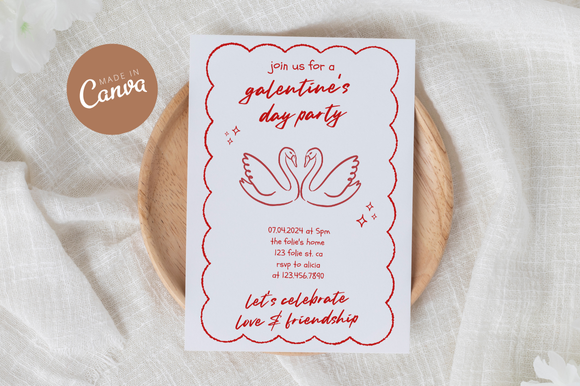 Handdrawn Galentine's Invitation Canva