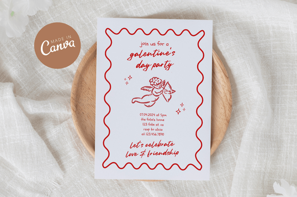 Handdrawn Galentine's Invitation Canva