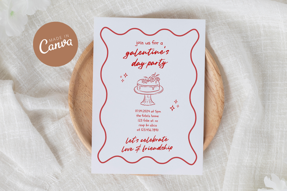 Handdrawn Galentine's Invitation Canva